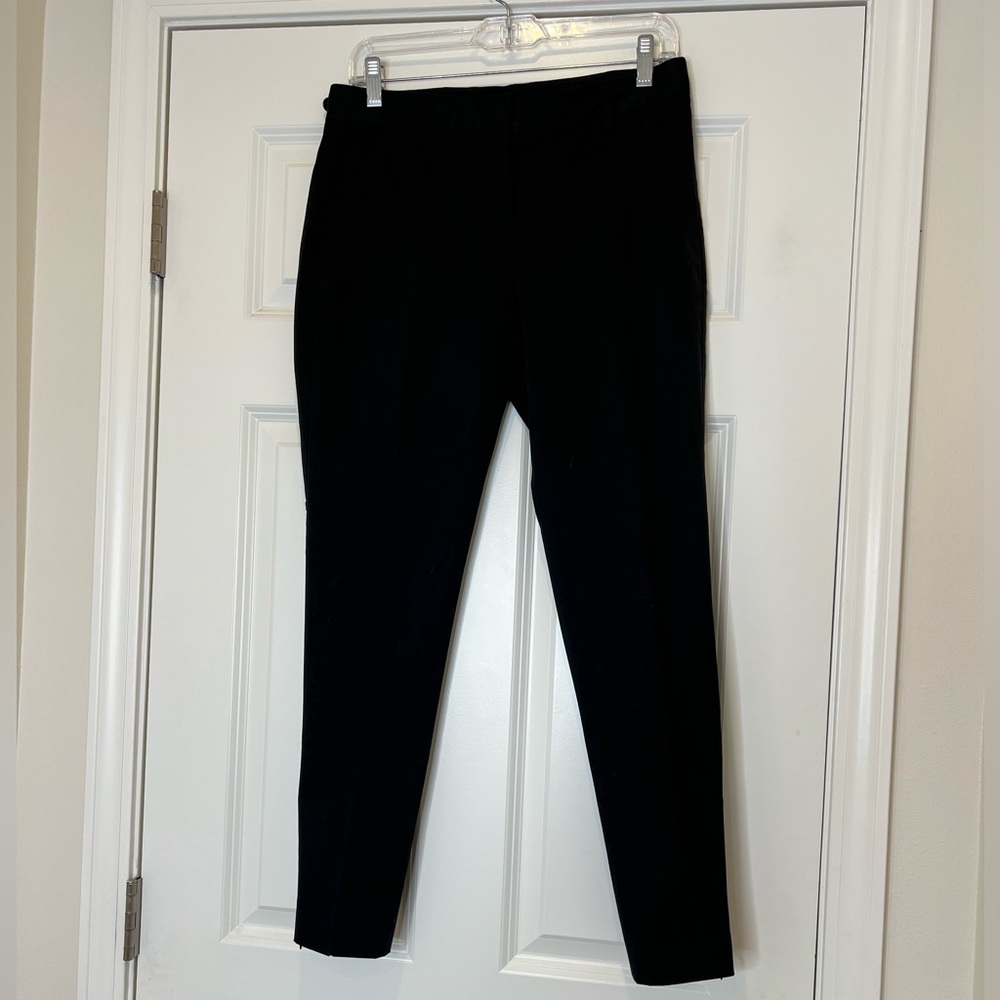 Theory Black Dress Pants size 4 Flat Front Ankle length Adjust Waist